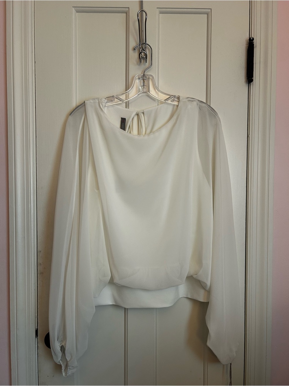 Last Tango Cream Chiffon Balloon Sleeve Blouse